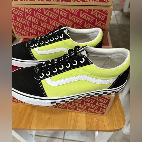 Vans size 10 in lime , black and checked color way. - Picture 3 of 7